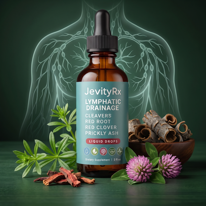 Lymphatic Drainage with cleavers, red clover, red root and prickly ash