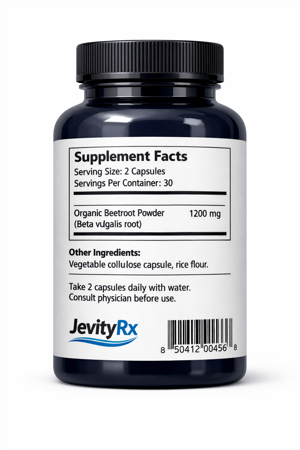 JevityRx Organic Beetroot – Nitric Oxide Activator - Supplement Facts